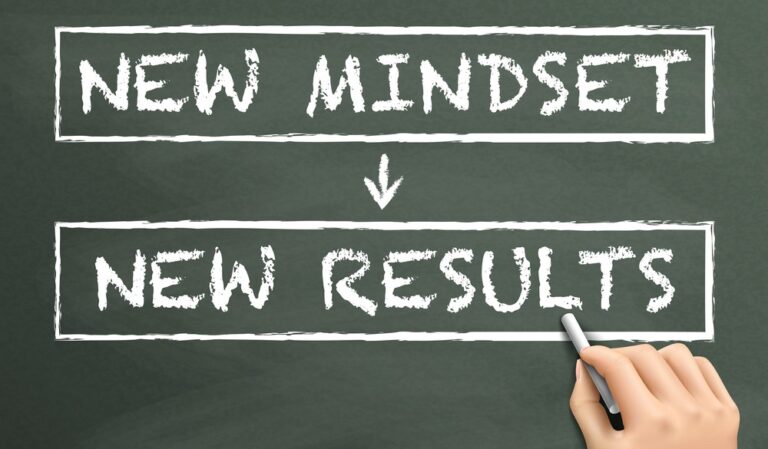new mindset make new results written by hand